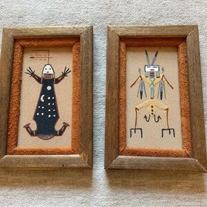 Vintage Navajo Indian Sand Paintings, signed